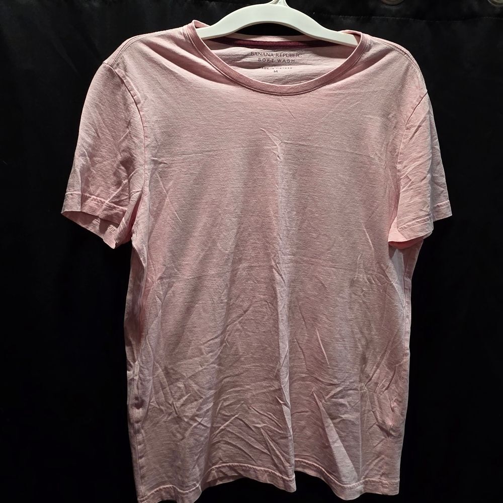 VTG Y2K Banana Republic Soft Wash Pink Crewneck Tee Sz M Grunge Retro Basic Mens
